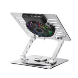 Wozinsky CoolBase Laptop- / Surfplatteställ med RGB-Belysning & Kylning - Grå