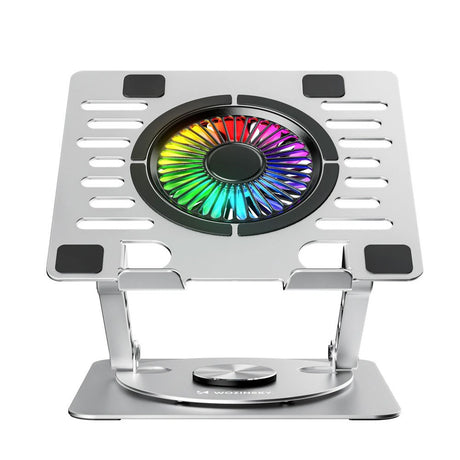 Wozinsky CoolBase Laptop- / Surfplatteställ med RGB-Belysning & Kylning - Grå