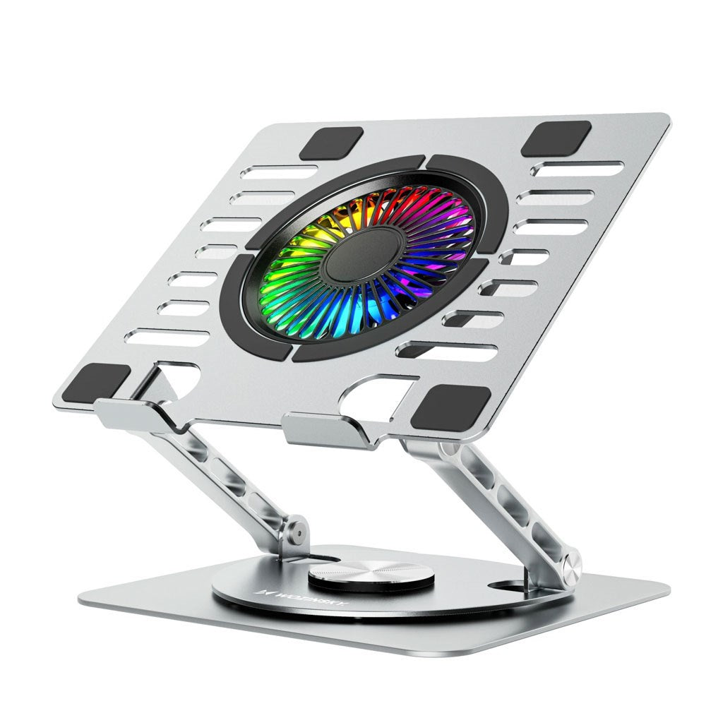 Wozinsky CoolBase Laptop- / Surfplatteställ med RGB-Belysning & Kylning - Grå