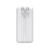 Wozinsky 20 000 mAh Powerbank med Inbyggd USB-C & Lightning-Kabel - Vit