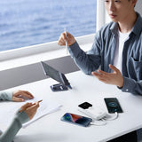 Wozinsky 20 000 mAh Powerbank med Inbyggd USB-C & Lightning-Kabel - Vit