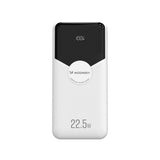 Wozinsky 20 000 mAh Powerbank med Inbyggd USB-C & Lightning-Kabel - Vit