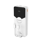 Wozinsky 20 000 mAh Powerbank med Inbyggd USB-C & Lightning-Kabel - Vit