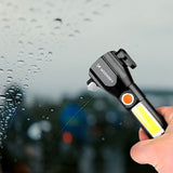 Wozinsky 3-i-1-Verktyg med 500lm Ficklampa / Nödhammare / Selesax - Svart