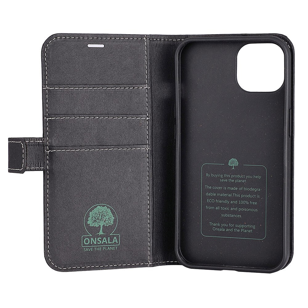 iPhone 13 GEAR ONSALA Eco Wallet - Nedbrytbart Plånboksfodral - Svart