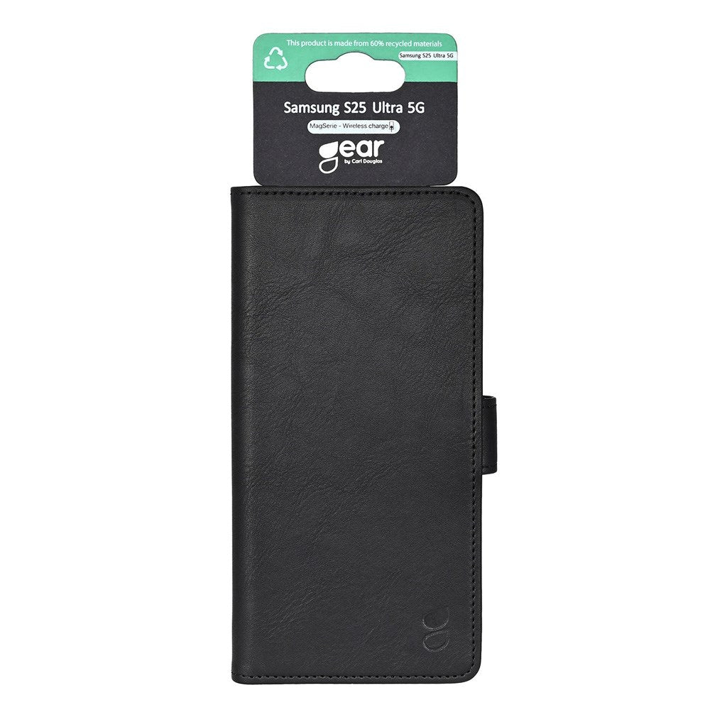 Samsung Galaxy S25 Ultra GEAR Classic Fodral Konstläder med Korthållare - Svart