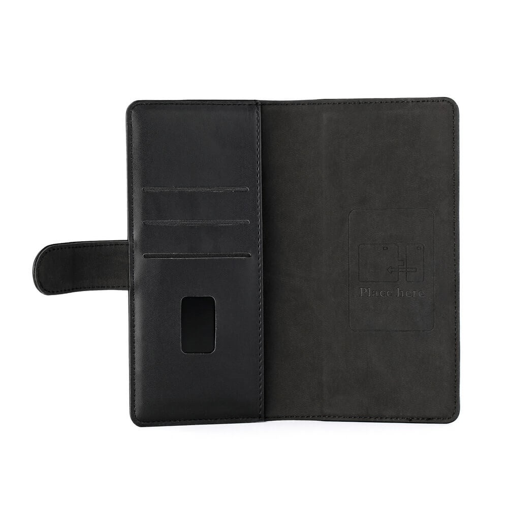 Gear Wallet Universal Leather Wallet Case & Magnet Black (Max. Telefon: 160 x 72 x 10 mm)