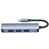 Tech-Protect 4in1 USB-C multiportnav-4 x USB-A-Grå