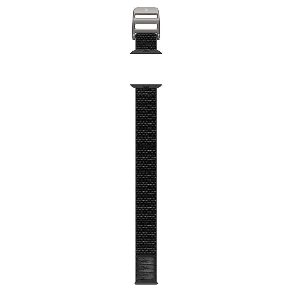 Apple Watch (42/44/SE/45/46/49mm) Spigen Durapro Flex Rem Tyg med Zink-spänne - Svart