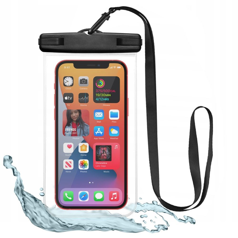 Tech-Protect Universal Waterproof Case Pouch - Svart / Transparent (Max. Telefon: 163 x 90 x 10 mm)