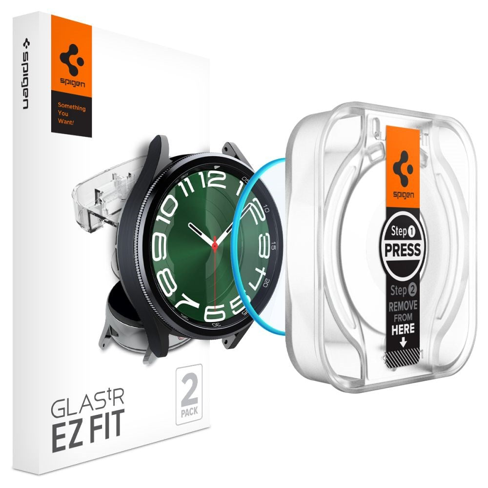 Spigen Samsung Galaxy Watch 6 Classic (47mm) EZ Fit GLAS.tR Skärmskydd - 2-Pack - Genomskinlig