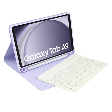 Samsung Galaxy Tab A9 Tech-Protect Keyboard Fodral med Pennhållare - Engelsk Layout - Lila