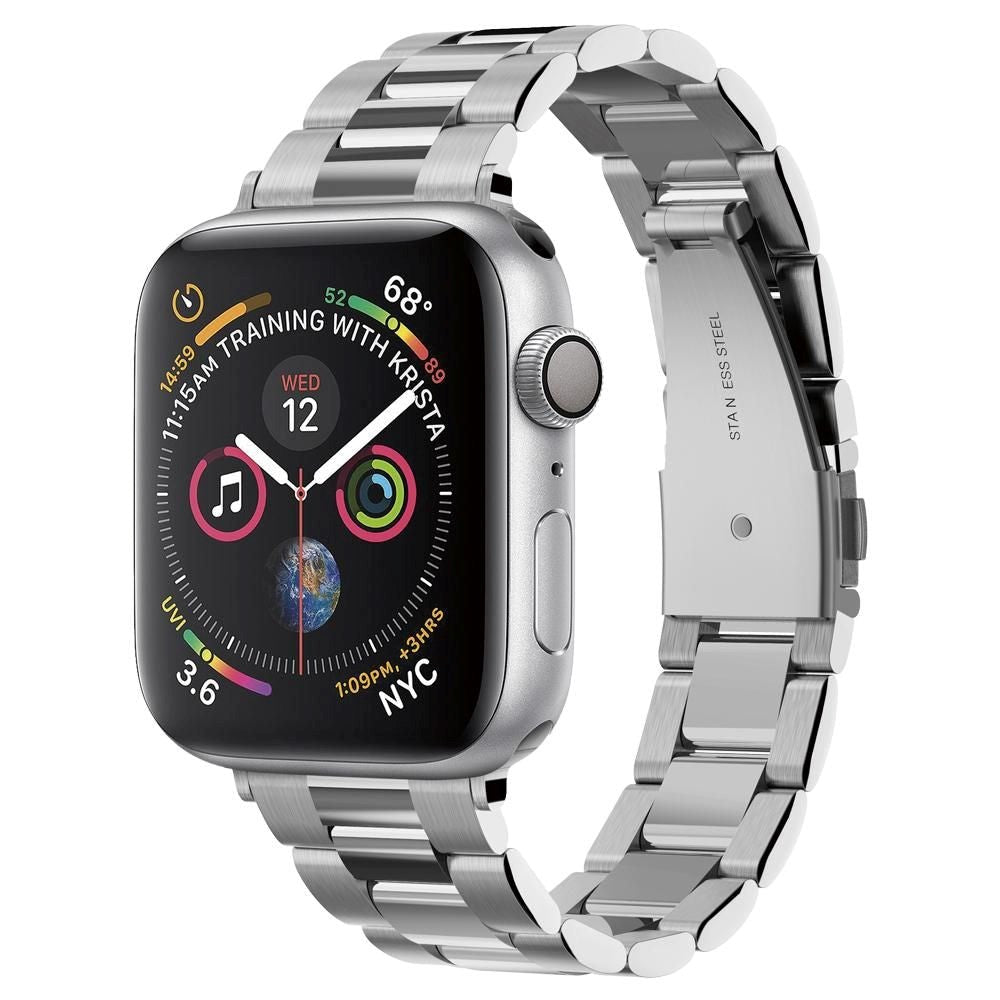 Apple Watch (38/40/SE/41/42mm) Spigen Modern Fit Band - Rem Rostfritt Stål inklusive Stift - Silver