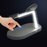 Tech-Protect A12 3-i-1 Trådlös Laddare 15W med Inbyggd LED-lampa - Svart (DEMO)