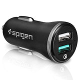 Spigen F27QC Billaddare 2x USB-A 12W m. QC 3.0 - Svart