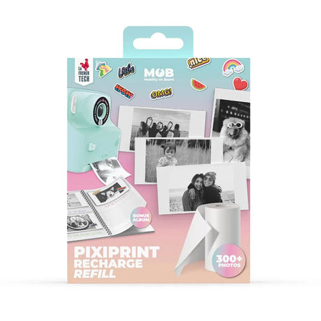 MOB Fotopapper till MOB Pixiprint Kamera - inkl. Minnesbok & Klistermärken - 4 st - Vit
