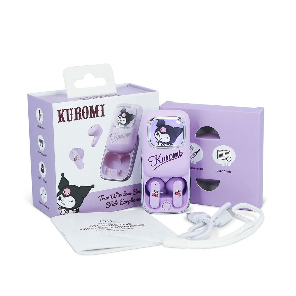 Kuromi OTL True Wireless In-Ear Headset med Uppskjutbart Laddningsfodral - Lila