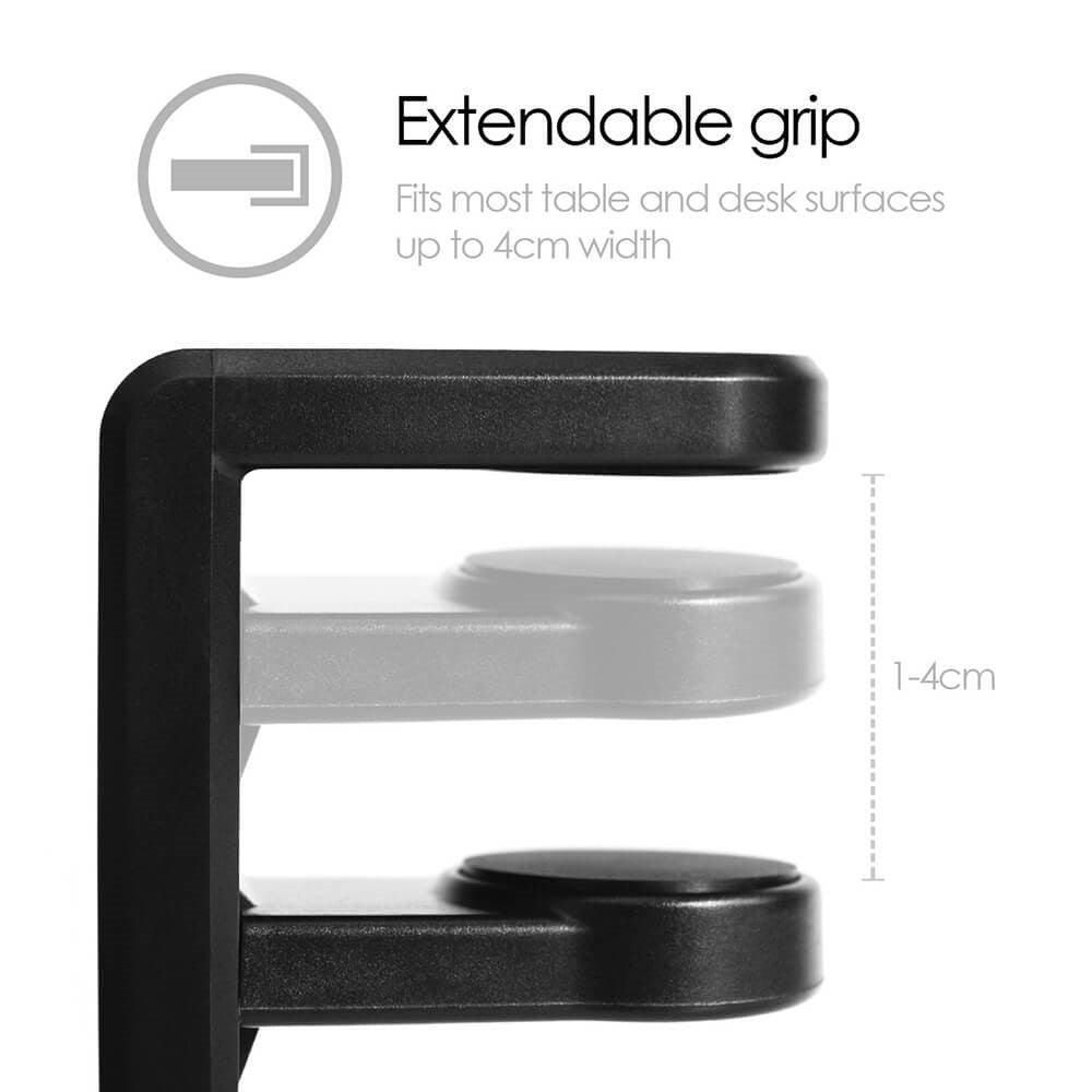 Desire2 Tidy Justerable Headset Holder - Svart