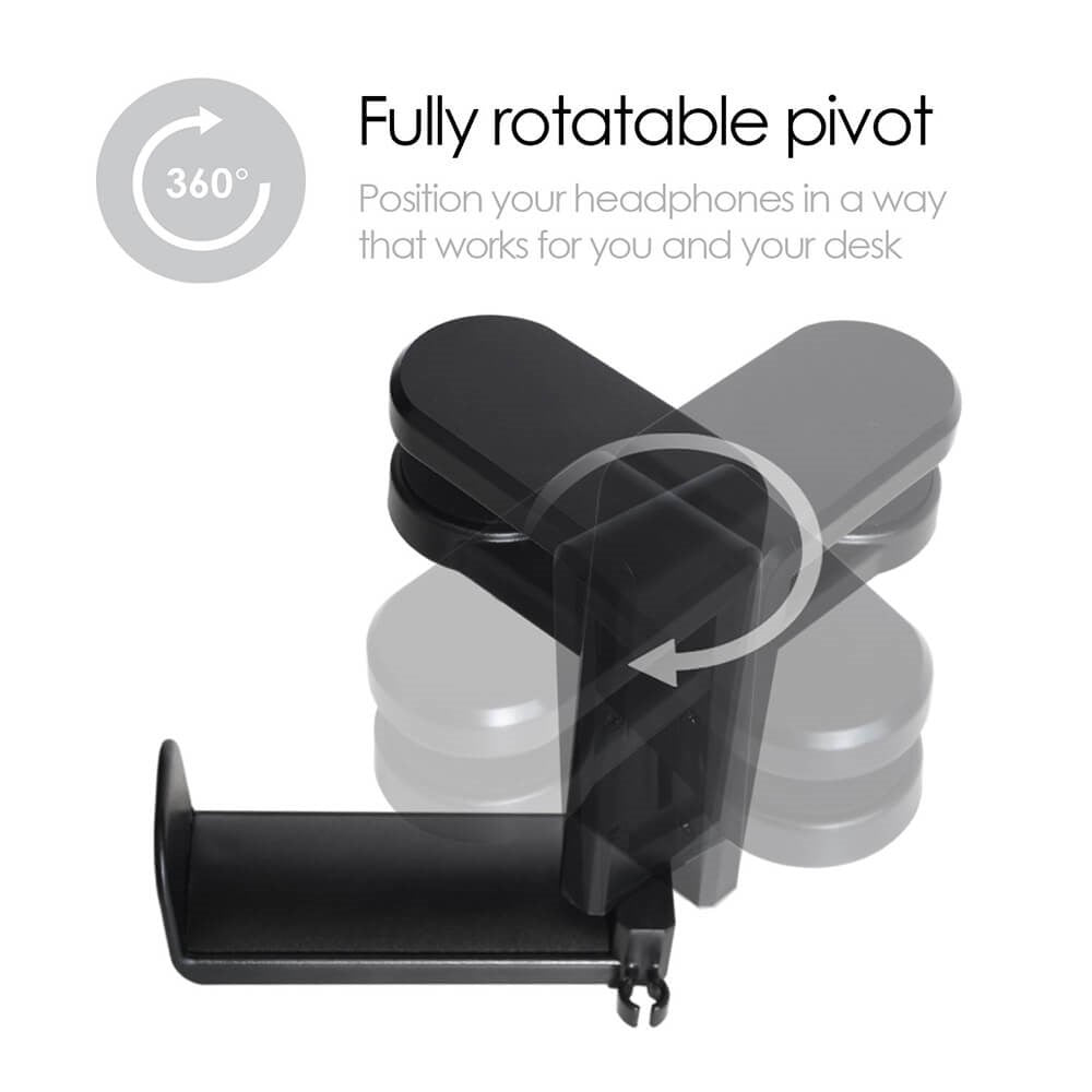 Desire2 Tidy Justerable Headset Holder - Svart