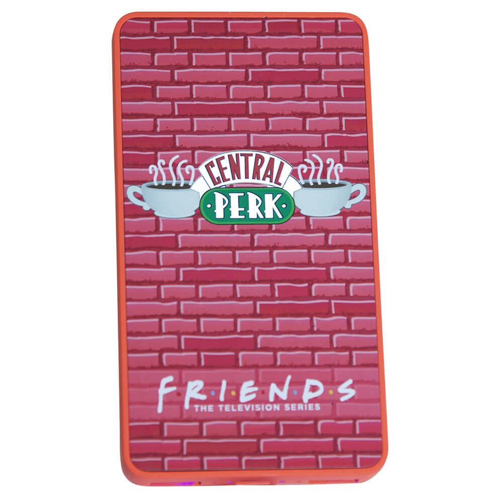 Friends 10W Lysande Powerbank med 2 x USB-A - 6 000 mAh - Röd