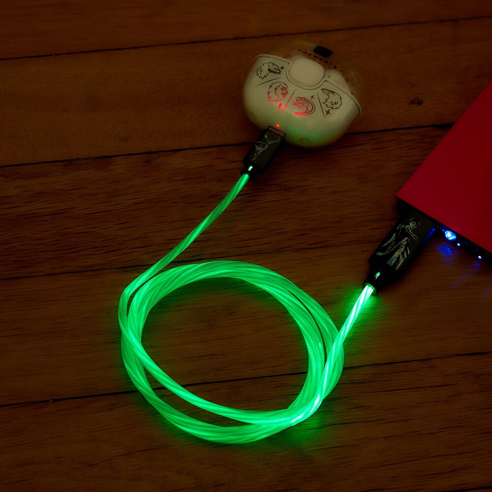 Harry Potter Light Up USB-A till USB-C Kabel 1,2 Meter - Svart / Grön