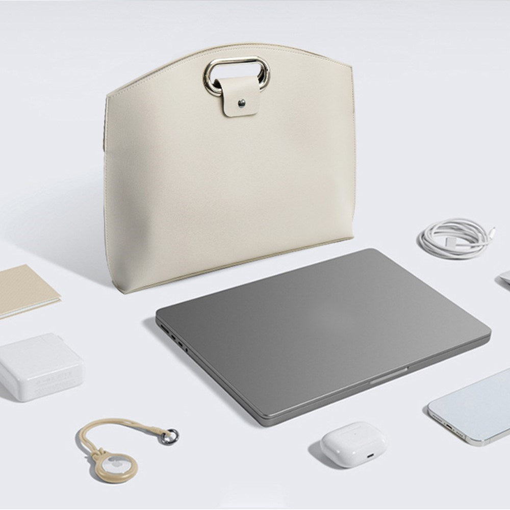 Konstläder MacBook / Laptop 13-14" Väska - 32 x 37.5 cm - Brun