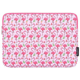 CanvasArtisan Läderväska med Flamingomotiv för Bärbar dator / Macbook 14" - (37 x 26.5 x 2 cm) - Rosa