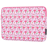 CanvasArtisan Läderväska med Flamingomotiv för Bärbar dator / Macbook 14" - (37 x 26.5 x 2 cm) - Rosa