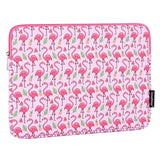 CanvasArtisan Läderväska med Flamingomotiv för Bärbar dator / Macbook 14" - (37 x 26.5 x 2 cm) - Rosa