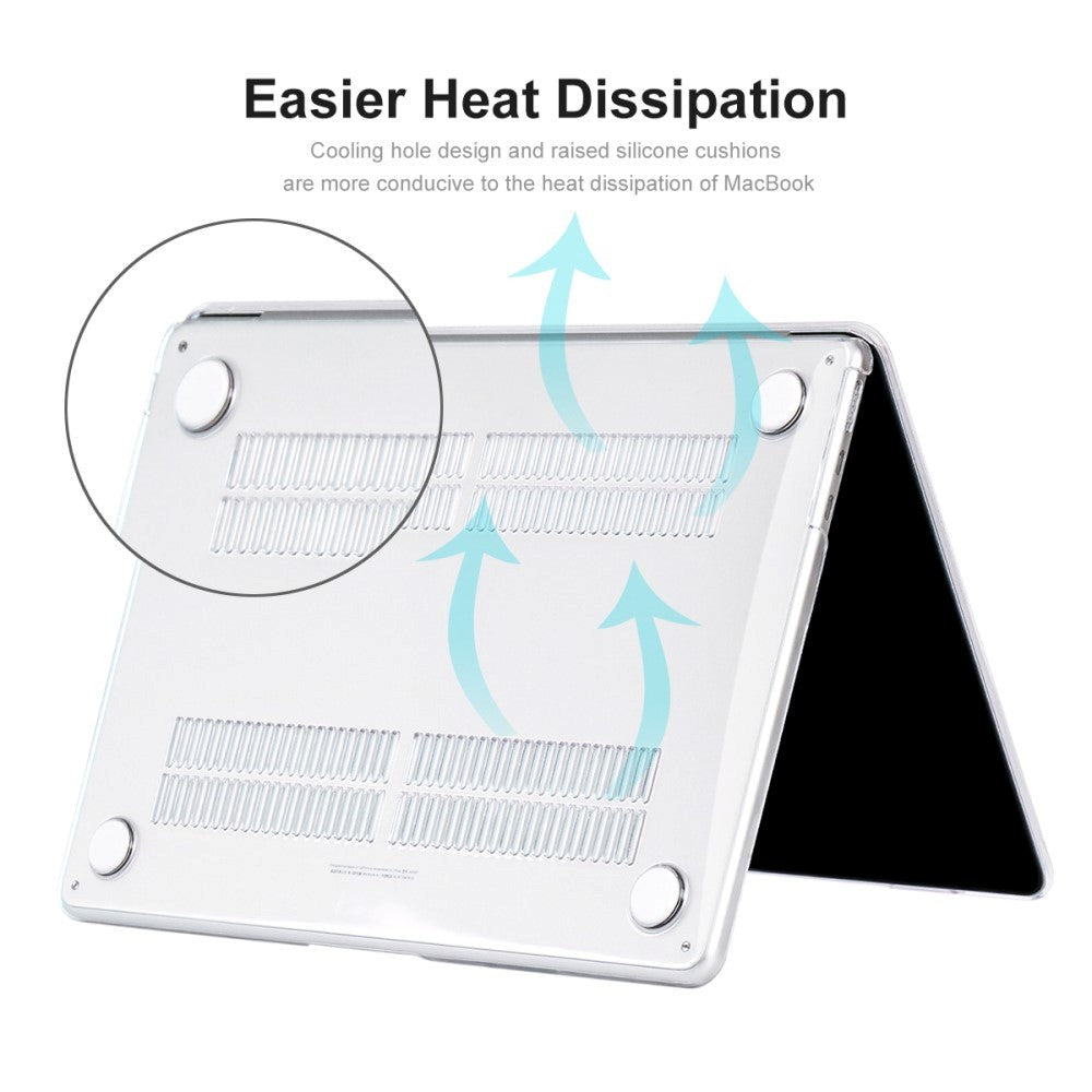 MacBook Air 13 M2/M3 (2022-2024) - Enkay - Skal m. Indgångsskydd & Tangentbordsskydd - Genomskinligt