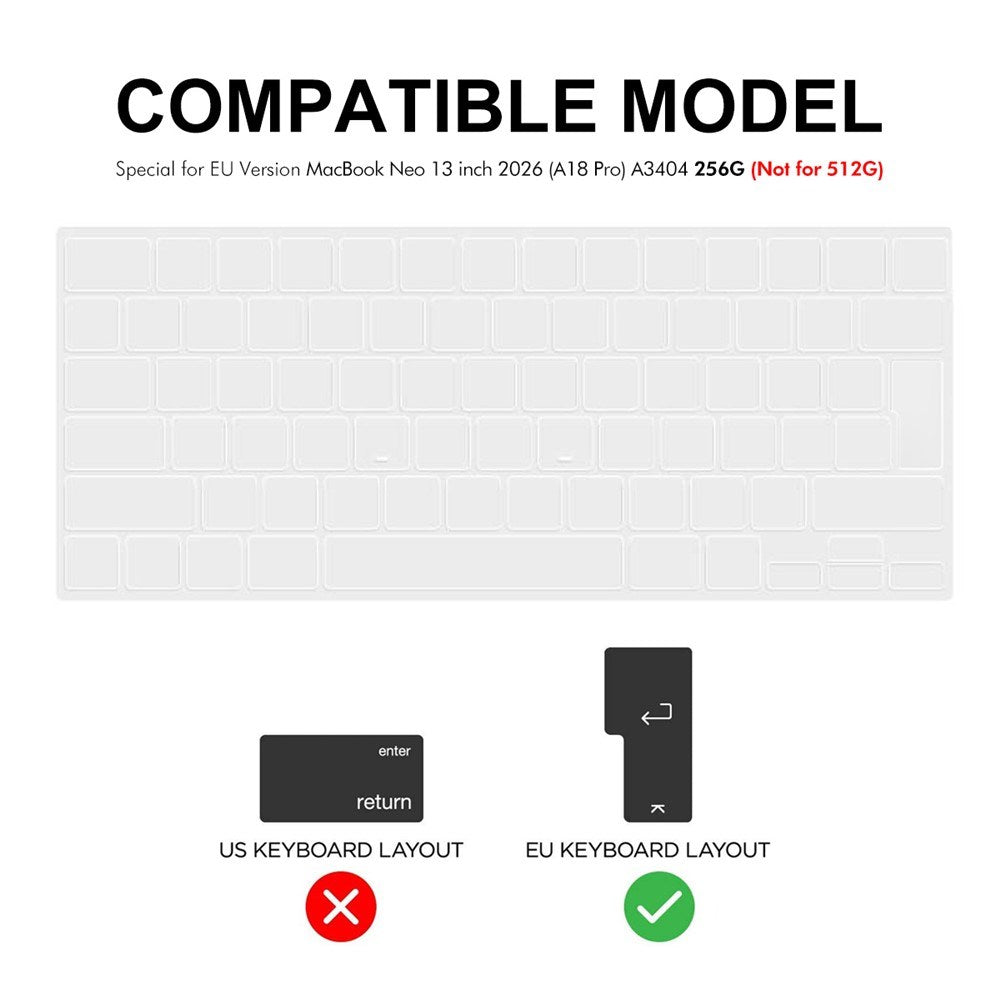 ENKAY Skal till MacBook Neo 13 A18 Pro (2026) Tangentbord - Genomskinlig