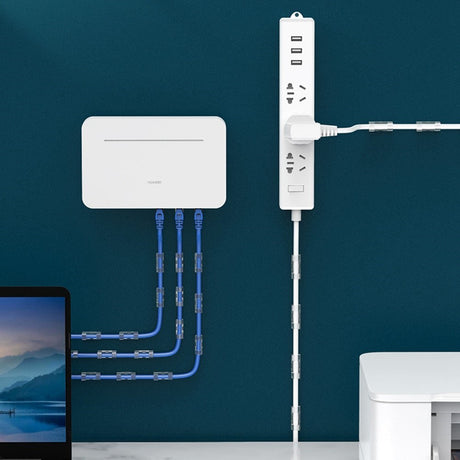 CableCreation Dubbelhäftande Kabelhållare - Large - 50 st - Genomskinlig