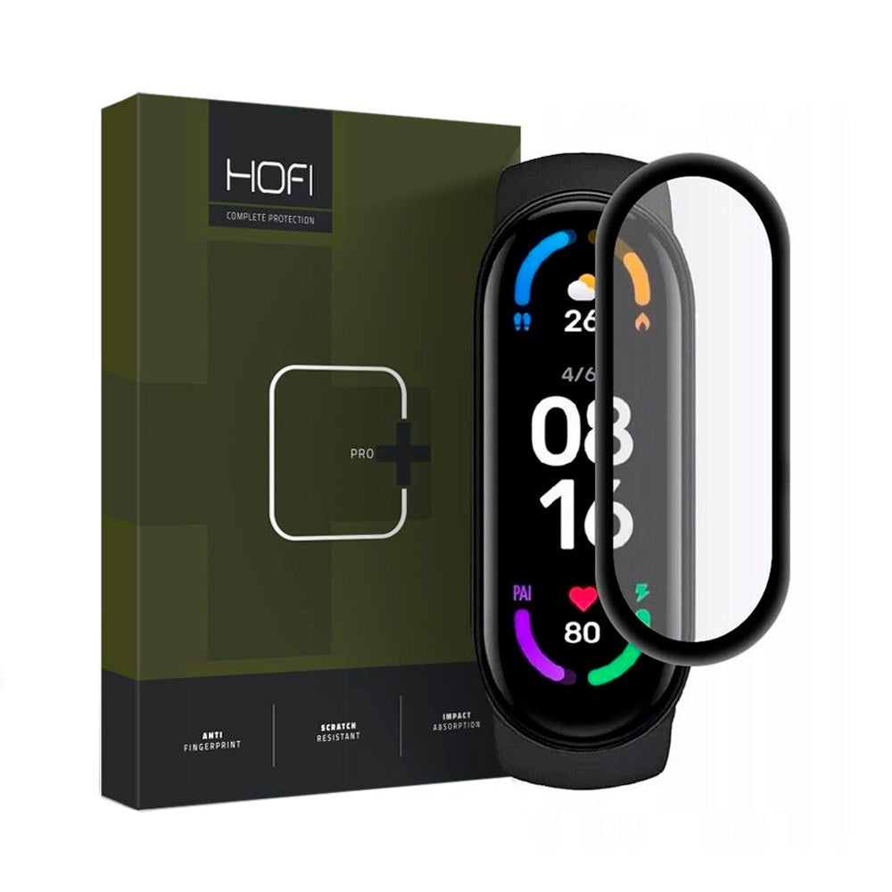 Hofi Xiaomi Mi Smart Band 6 Hybrid Skärmskydd - Transparent med Svart Kant