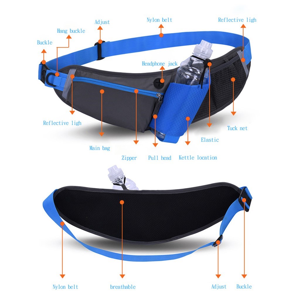 Vattentätt Löpband m. Ficka för Vattenflaska - Röd