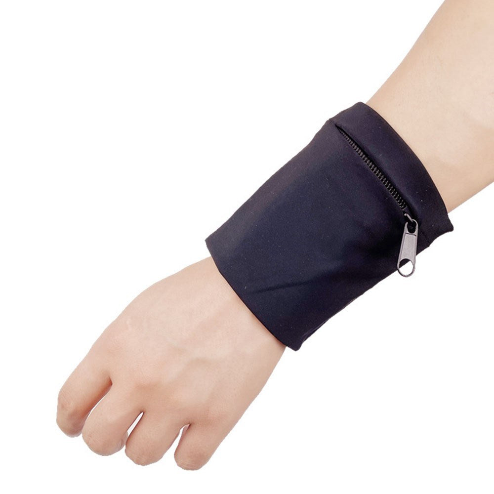 Sportlöpararmband för Handleden med Fickor med Dragkedja - Svart