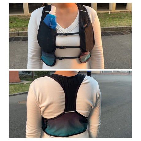 Unisex Löparväst med Reflexer och Ficka för Vattenflaska - Svart