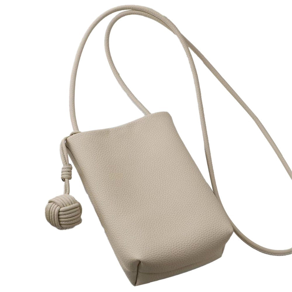 Crossbody Mobilväska i Konstläder med Magnetisk Stängning (200 x 130 mm) - Beige