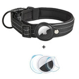 Hundhalsband med Hållare för AirTag 1. & 2. Gen. - Storlek M (38-45 cm) - Svart