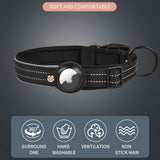 Hundhalsband med Hållare för AirTag 1. & 2. Gen. - Storlek M (38-45 cm) - Svart