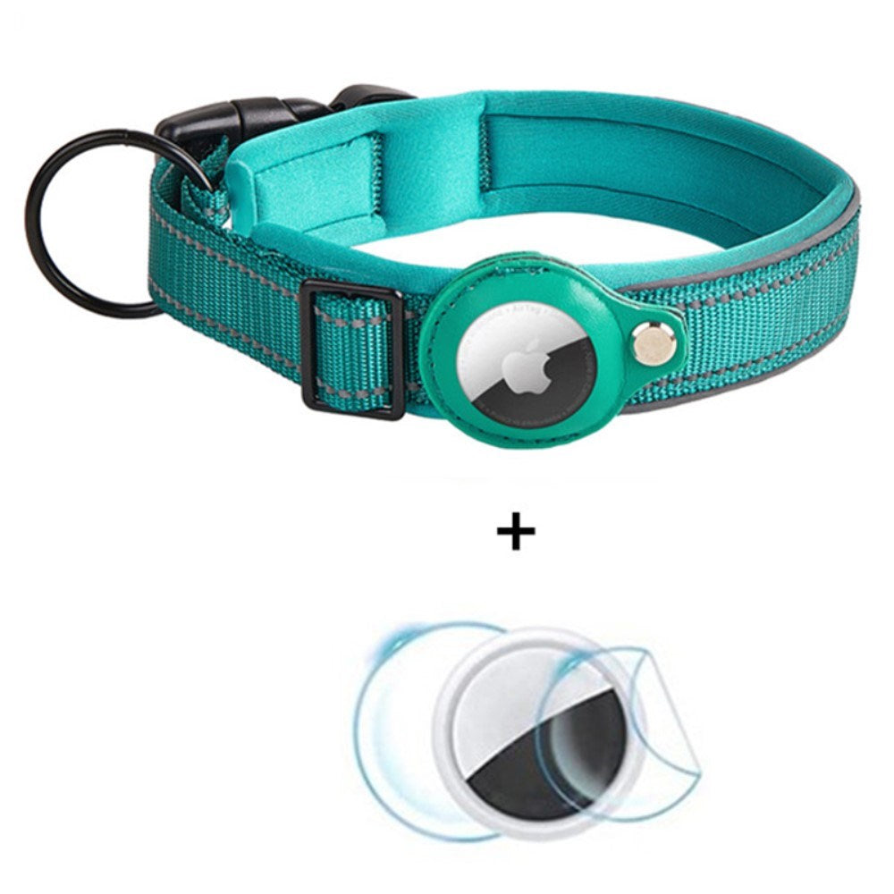 Hundhalsband med Hållare för AirTag 1. & 2. Gen. - Storlek L (43-50 cm) - Blå