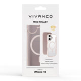 iPhone 16 Vivanco Classic Konstläder Plånboksfodral - MagSafe Kompatibelt - Greige