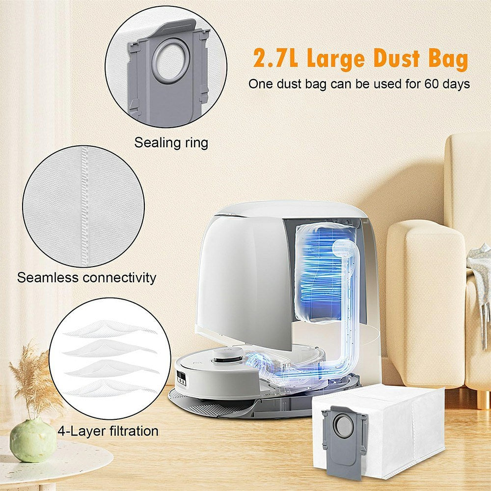 Dammpåse till Roborock Roborock S7 / S7 MaxV Ultra / S8 / Q7 Max+ / Qrevo S / Saros 10 / Saros 10R / Saros Z70 Robotdammsugare - Grå