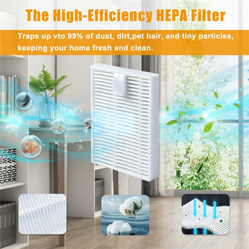 Dammsugarfilter till Xiaomi Robot Vacuum E10 / iRobot Roomba Combo 105 Robotdammsugare - Vit