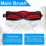 Dammsugarborste till Roborock Q7 TF / Q7 TF+ Robotdammsugare – Röd + Svart