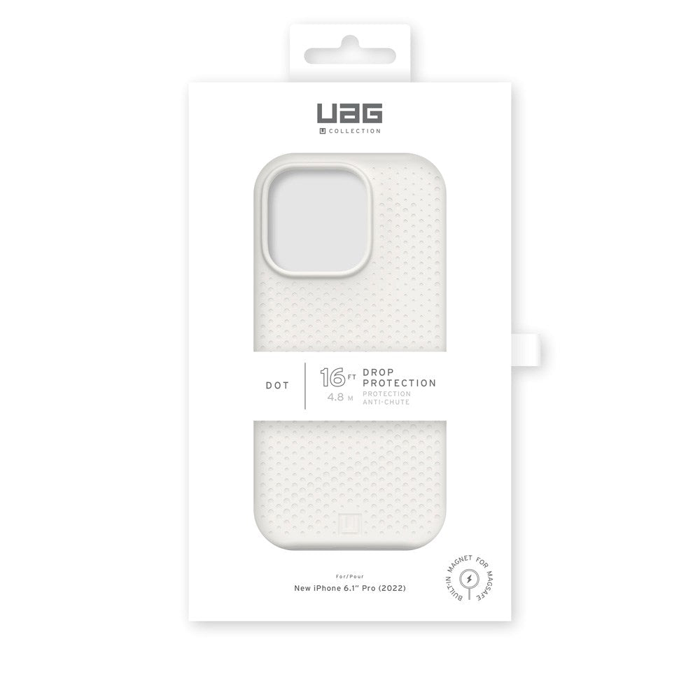 iPhone 14 Pro UAG [U] Dot Series Tåligt Skal Silikon - MagSafe Kompatibel - Marshmallow