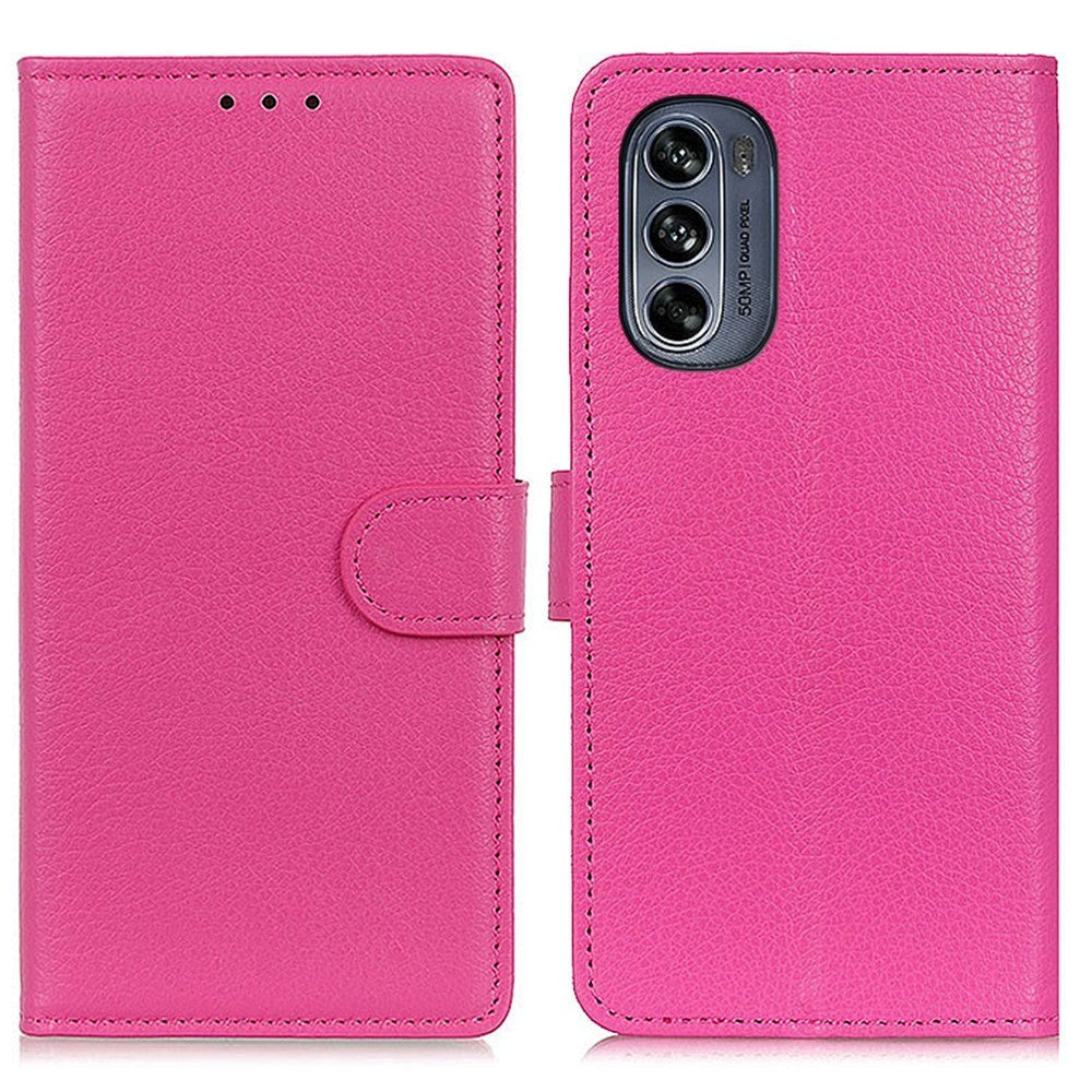 Motorola Moto G62 Plånboksfodral Imitationsläder - Rosa