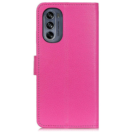 Motorola Moto G62 Plånboksfodral Imitationsläder - Rosa