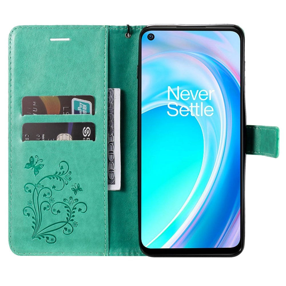 OnePlus Nord CE 2 Lite (5G) Plånboksfodral Läder Butterfly Spänne - Grön