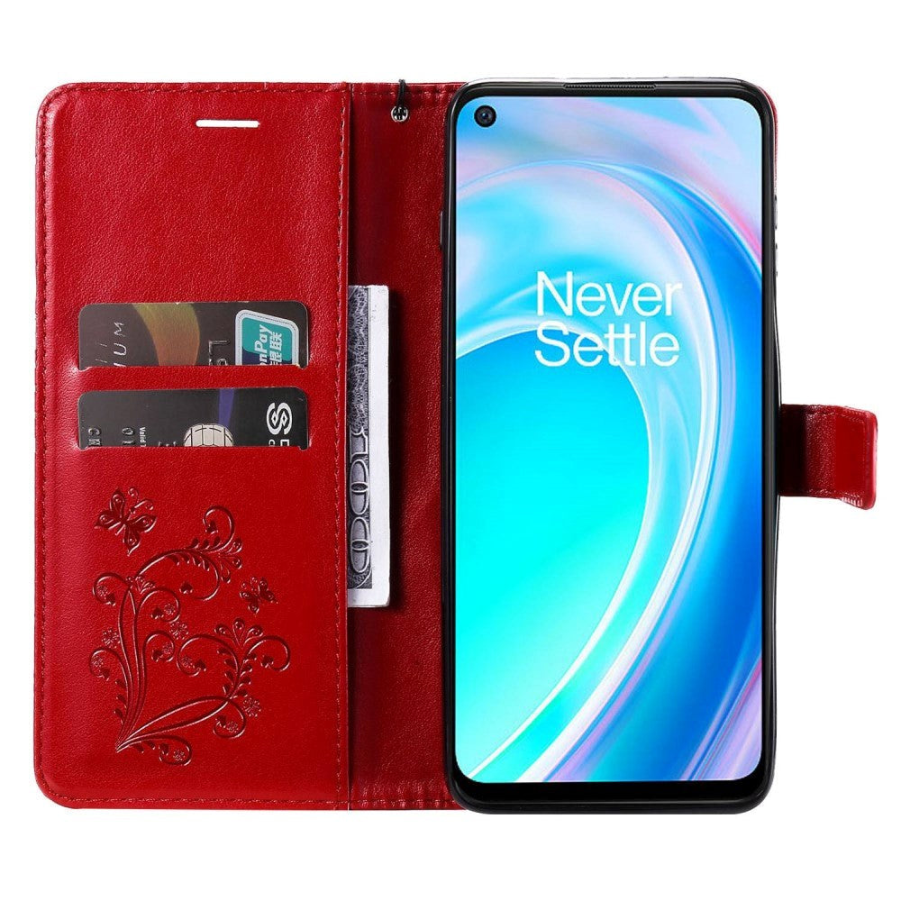 OnePlus Nord CE 2 Lite (5G) Plånboksfodral Läder Butterfly Spänne - Röd