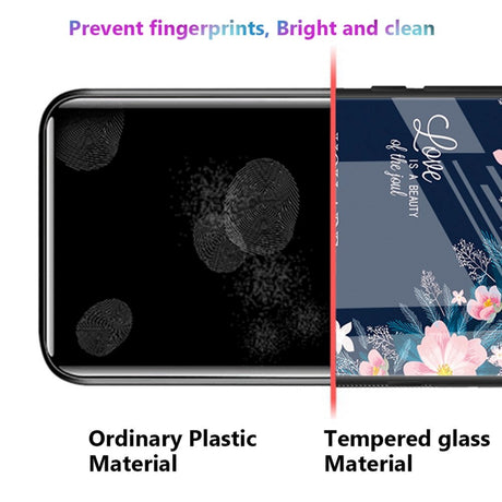 iPhone 14 Pro Skal med Glasbaksida - Gröna Blad